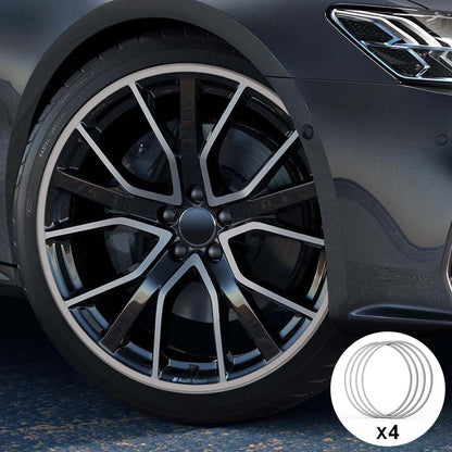 Silver Aluminum Alloy Wheel Rim Protector- Fits All Cars (4pcs） Silver