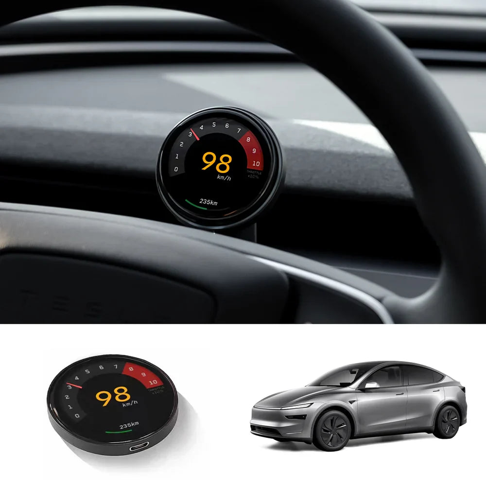 Smart Dashboard Gauge Display – Mini HUD for Tesla Model 3/Y (2017–2025+)