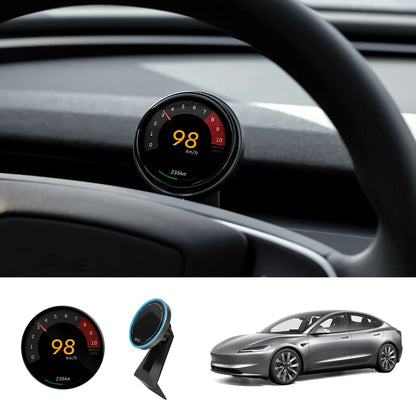 Smart Dashboard Gauge Display – Mini HUD for Tesla Model 3/Y (2017–2025+) Ultra Dashboard + Charging Mount Model 3 Highland 2024+