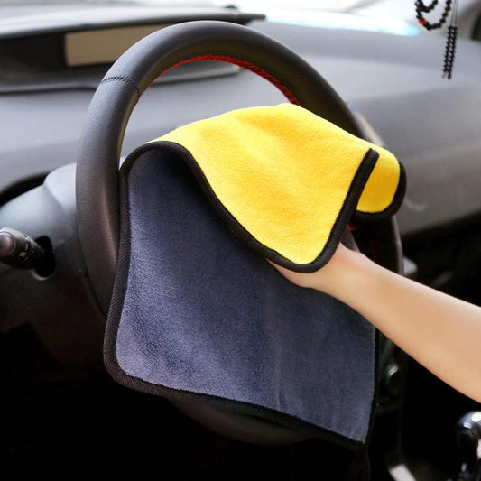 Soft Microfiber Cleaning Car Drying Towel Cloth for Tesla Model Y/3/S/X Yellow