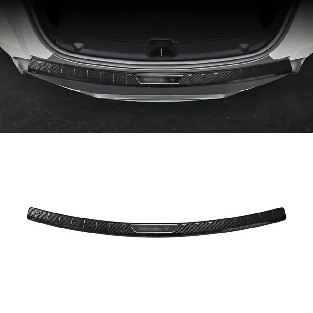 Stainless Steel Rear Bumper Protector Guard for Tesla Model Y Juniper 2025+ Carbon Fiber Texture
