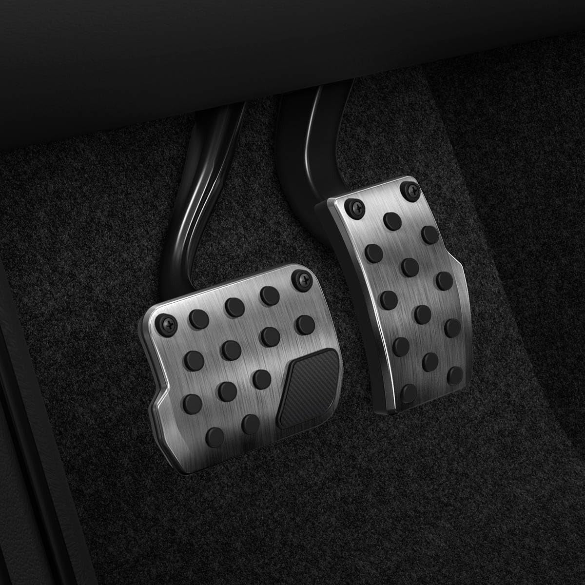 Tesla Model 3/Y Stainless Steel Self-Snap Lock Pedal Covers (2PCS) – Geometric & Dots