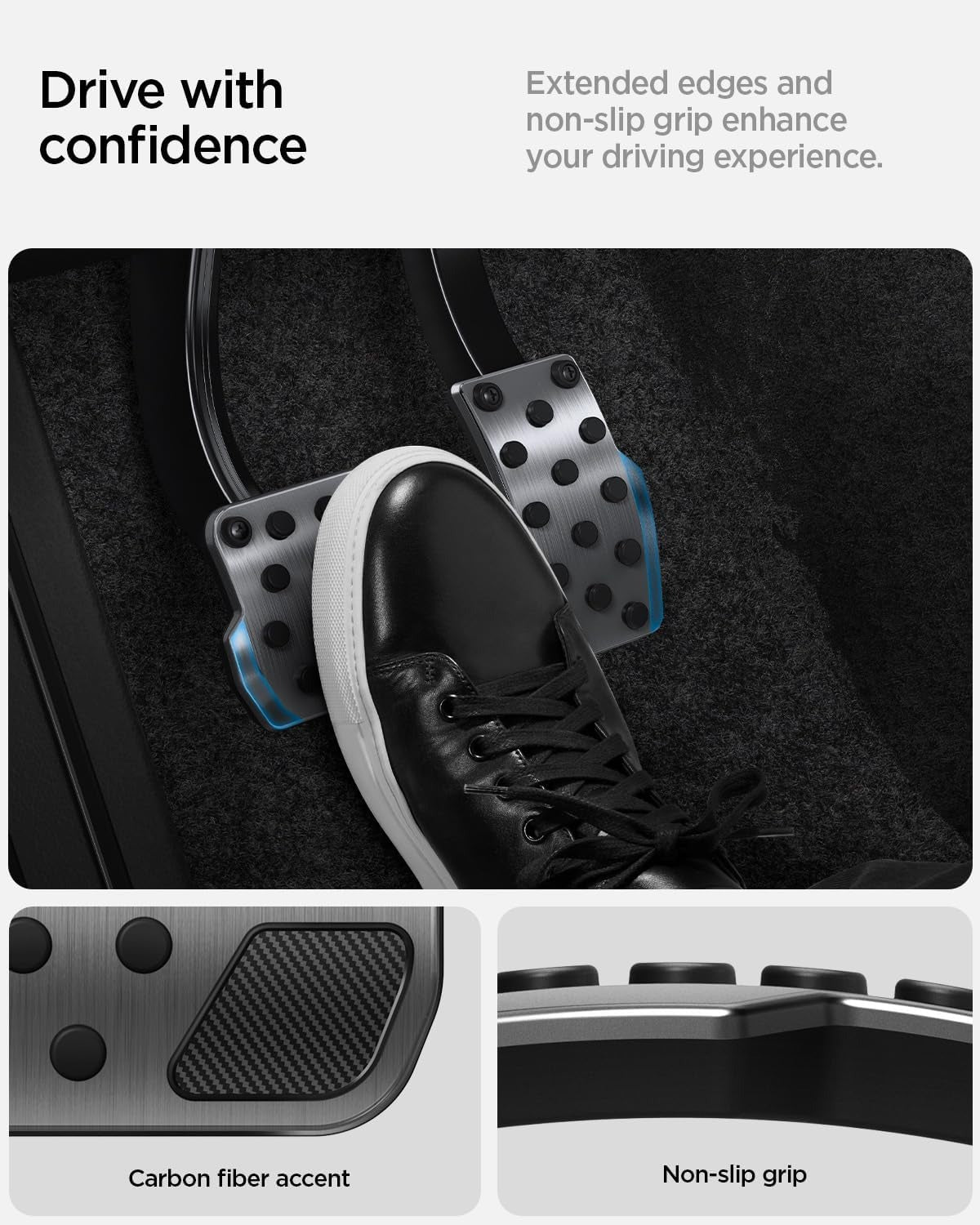 Tesla Model 3/Y Stainless Steel Self-Snap Lock Pedal Covers (2PCS) – Geometric & Dots