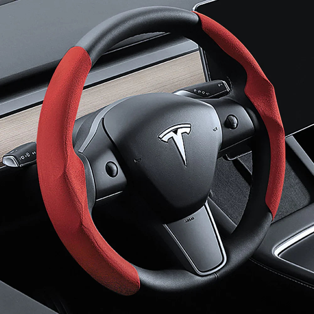 Steering Wheel Cover for Tesla Model 3/Y/3 Highland Red