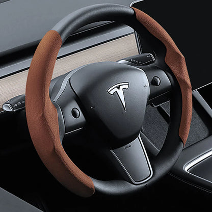 Steering Wheel Cover for Tesla Model 3/Y/3 Highland Brown