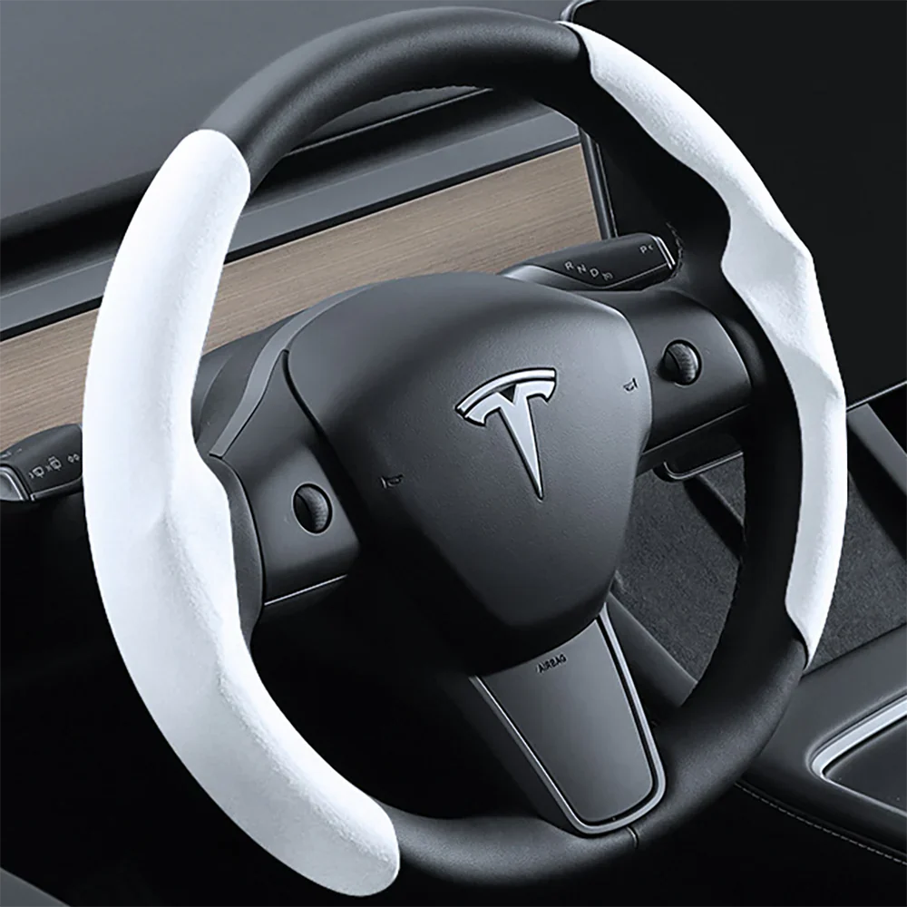 Steering Wheel Cover for Tesla Model 3/Y/3 Highland White