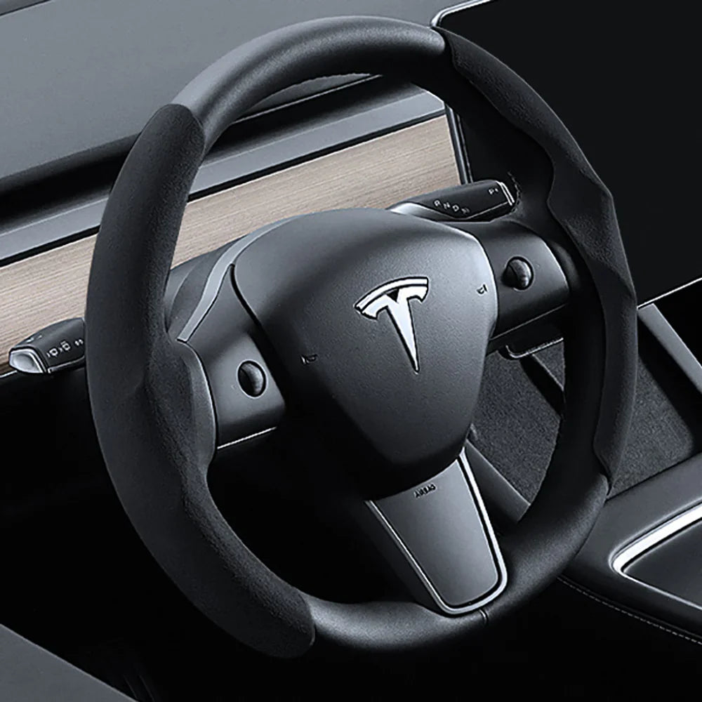 Steering Wheel Cover for Tesla Model 3/Y/3 Highland Black