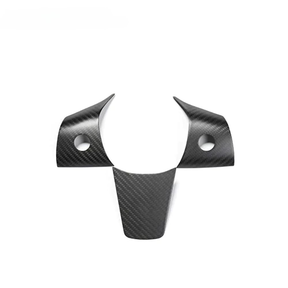 Steering Wheel Middle Trim Carbon Fiber Cove for Tesla Model 3/Y 2017-2023 Matte Carbon Fiber