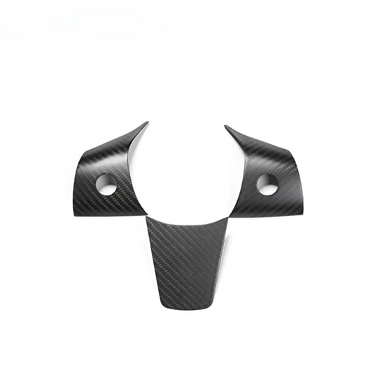 Steering Wheel Middle Trim Carbon Fiber Cove for Tesla Model 3/Y 2017-2023 Matte Carbon Fiber