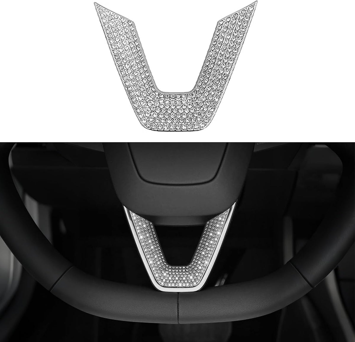 Crystal Bling Steering Wheel Trim for Tesla Model Y Juniper & Model 3 Highland
