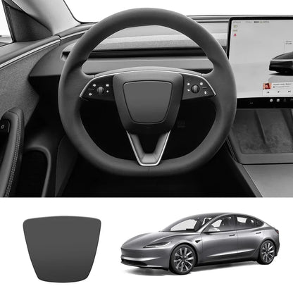 ABS Steering Wheel Center & V-Shape Trim for Tesla Model Y Juniper 2025+ / Model 3 Highland 2024+ Model 3 Highland 2024+ Center Cover Matte Black