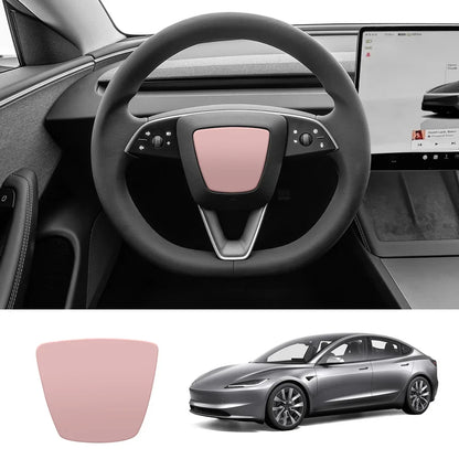 ABS Steering Wheel Center & V-Shape Trim for Tesla Model Y Juniper 2025+ / Model 3 Highland 2024+ Model 3 Highland 2024+ Center Cover Matte Pink