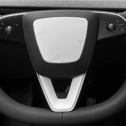 ABS Steering Wheel Center & V-Shape Trim for Tesla Model Y Juniper 2025+ / Model 3 Highland 2024+