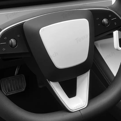 ABS Steering Wheel Center & V-Shape Trim for Tesla Model Y Juniper 2025+ / Model 3 Highland 2024+