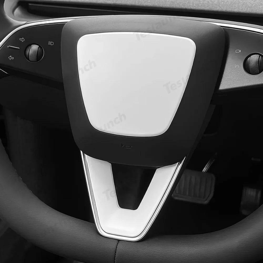 ABS Steering Wheel Center & V-Shape Trim for Tesla Model Y Juniper 2025+ / Model 3 Highland 2024+