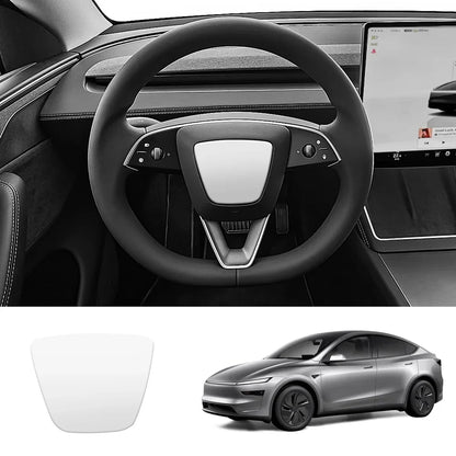 ABS Steering Wheel Center & V-Shape Trim for Tesla Model Y Juniper 2025+ / Model 3 Highland 2024+ Model Y Juniper 2025+ Center Cover Matte White