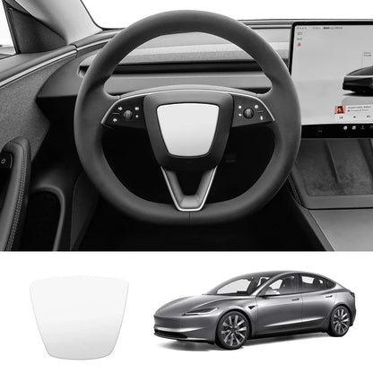 ABS Steering Wheel Center & V-Shape Trim for Tesla Model Y Juniper 2025+ / Model 3 Highland 2024+ Model 3 Highland 2024+ Center Cover Matte White