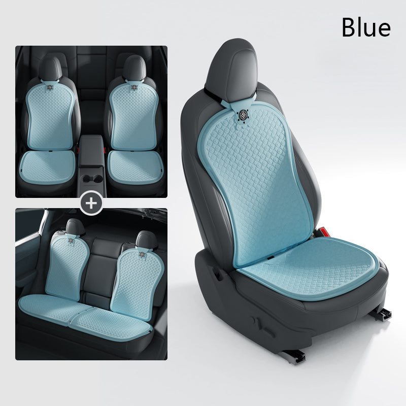 Summer Cool Seat Cushion for All Tesla Model 3/Y/S/X/Cybertruck Blue Whole Set 7 Pcs