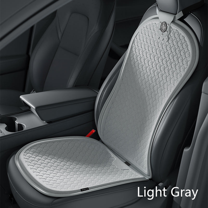 Summer Cool Seat Cushion for All Tesla Model 3/Y/S/X/Cybertruck Light Grey Front Single Seat 1 Pair (Seat Cushion + Back Cushion)