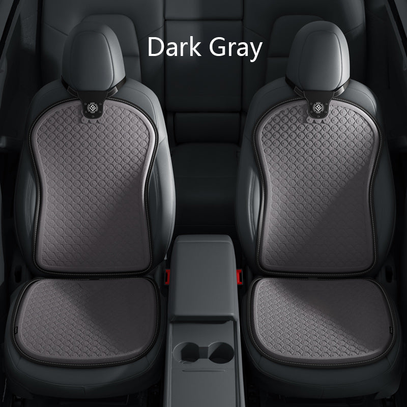 Summer Cool Seat Cushion for All Tesla Model 3/Y/S/X/Cybertruck Dark Grey Front Double Seat 2 Pairs(Seat Cushion + Back Cushion)