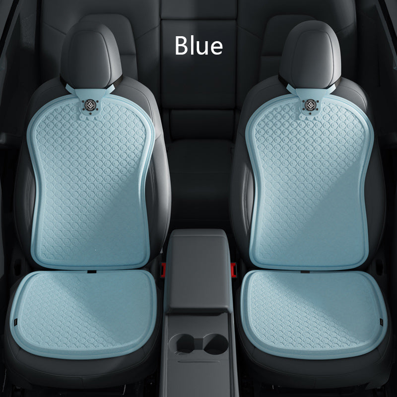 Summer Cool Seat Cushion for All Tesla Model 3/Y/S/X/Cybertruck Blue Front Double Seat 2 Pairs(Seat Cushion + Back Cushion)