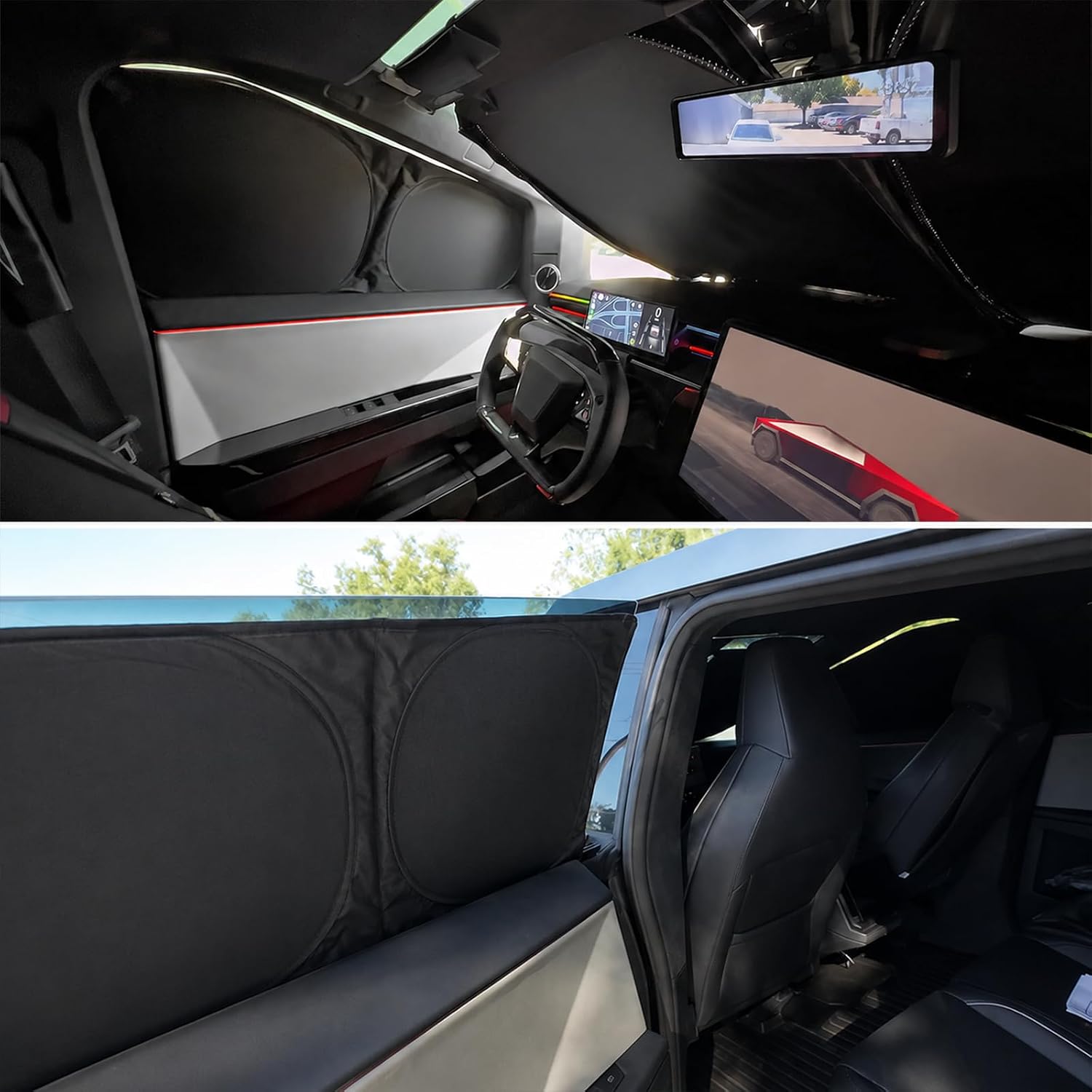 Privacy & Thermal Insulation Window Sunshade Curtains for Cybertruck
