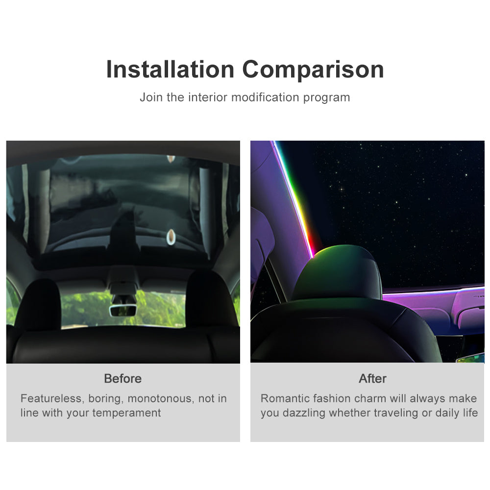 Sunroof Streamer Ambient Light For Tesla Model Y