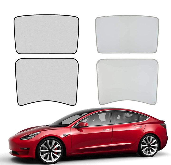 Glass Roof / Sunroof Sunshade for Tesla Model 3(2021-2023) Sun Visor Accessories White Semi-Coverage