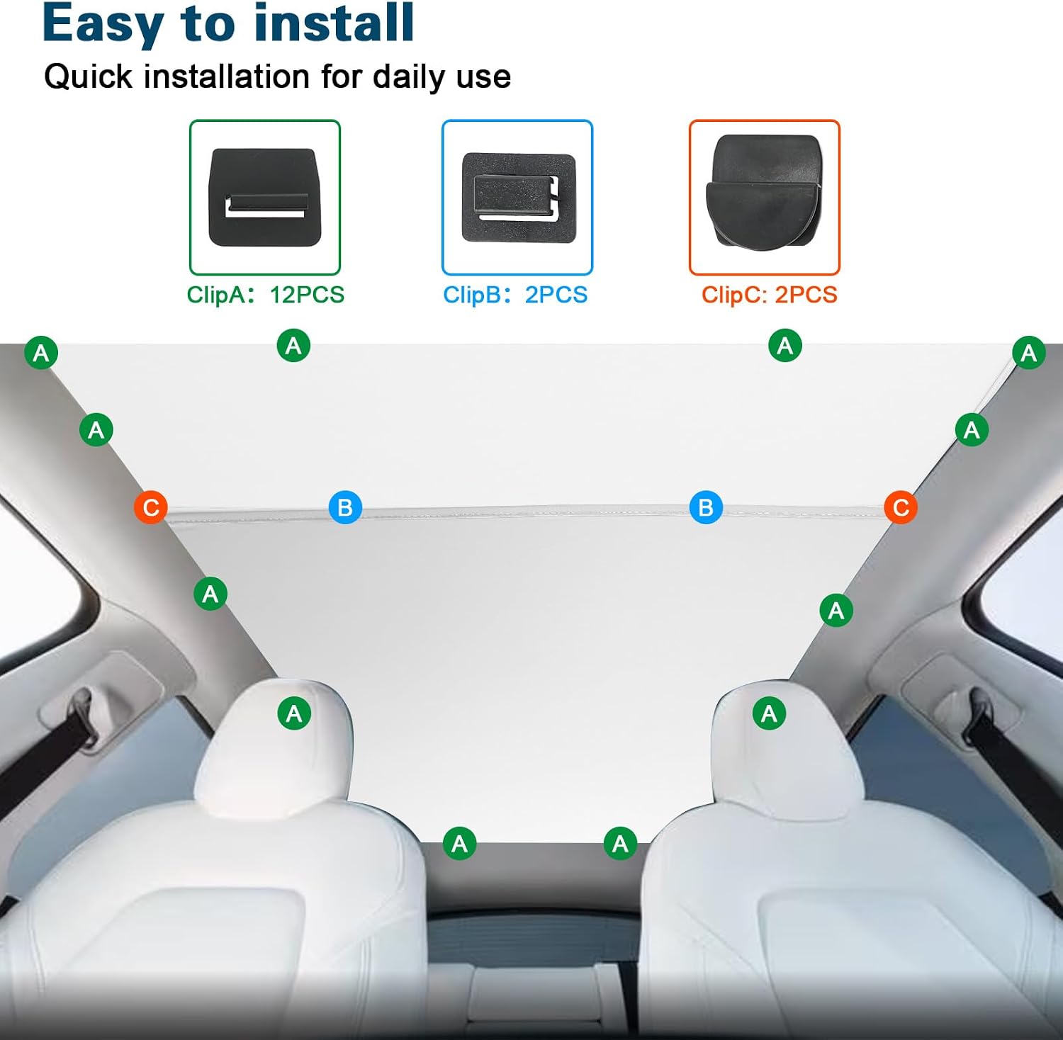 Split Nano Ice Crystal Glass Roof Sunshade for Tesla Model Y Juniper 2025+
