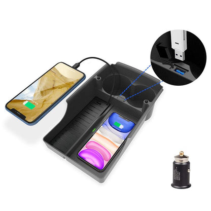 T-Box Wireless Phone Charging Organizer with Cup Holder For Tesla Model S X Default Title