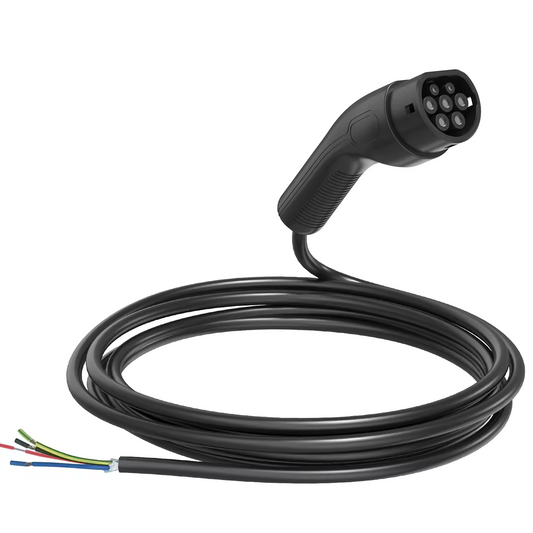 Type 2 Extension Cable - Compatible with All IEC 62196 EV Chargers 16.4 FT (5M) Black