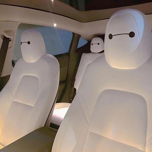Model 3/Y/S/X/Cybertruck Baymax Headrest Stickers Decoration Sticker for Tesla(4 PCS) Black eyes
