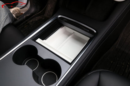 TPE ABS Center Console Double Layer Tray Storage box For Tesla Model 3 Y