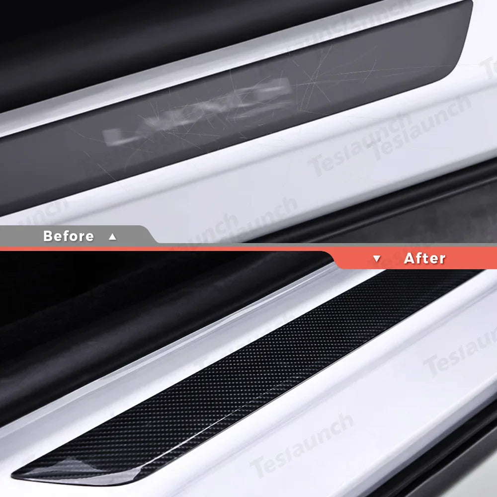 Transparent TPU Door Sill Protector Film for Tesla Model Y Juniper 2025+