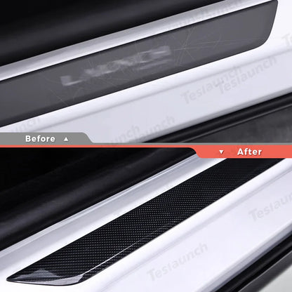 Transparent TPU Door Sill Protector Film for Tesla Model Y Juniper 2025+