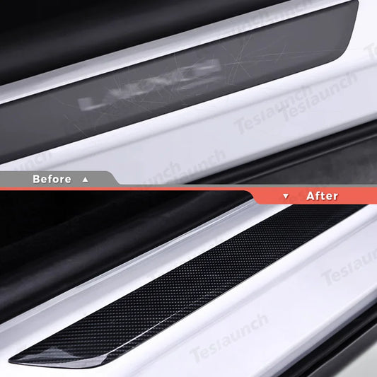 Transparent TPU Door Sill Protector Film for Tesla Model Y Juniper 2025+