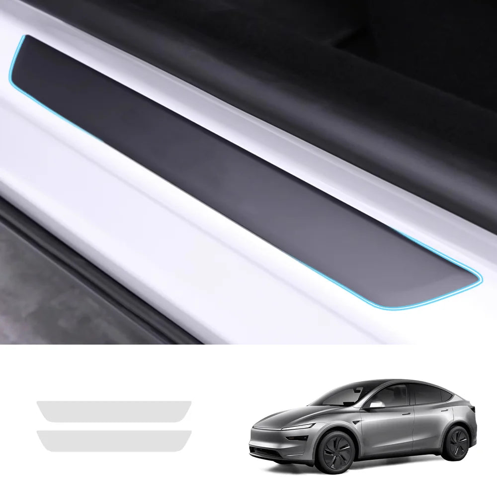 Transparent TPU Door Sill Protector Film for Tesla Model Y Juniper 2025+ High-Transparency Matte