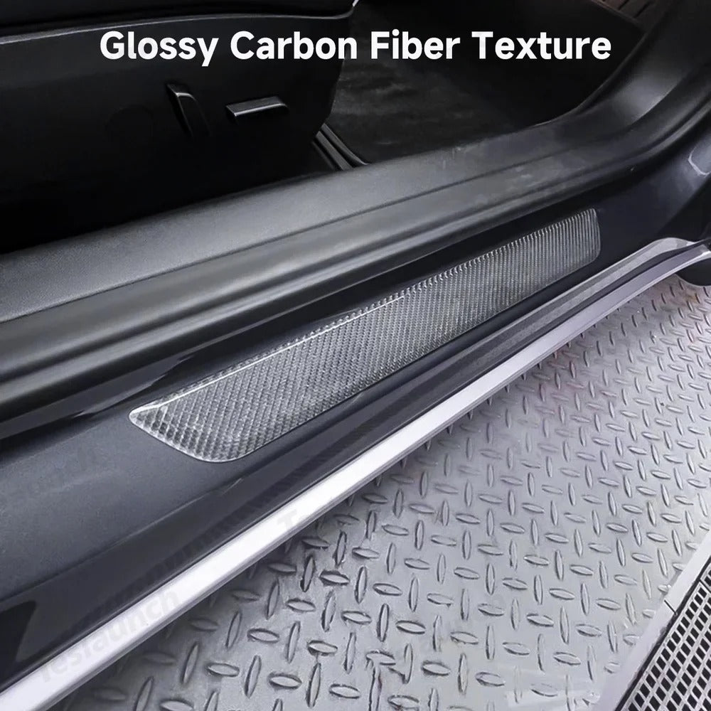 Transparent TPU Door Sill Protector Film for Tesla Model Y Juniper 2025+