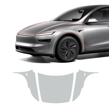 Glossy TPU Invisible Full-Body PPF for Tesla Model Y Juniper 2025+ Set C – Hood & Front Fenders