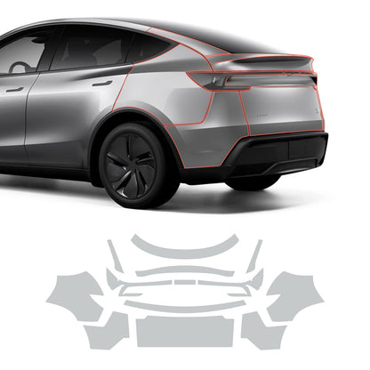 Glossy TPU Invisible Full-Body PPF for Tesla Model Y Juniper 2025+ Set D – Trunk & Rear Fenders