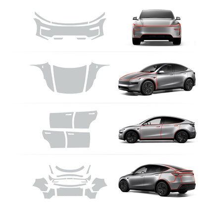 Glossy TPU Invisible Full-Body PPF for Tesla Model Y Juniper 2025+ Set E – Full Body (A + B + C + D)