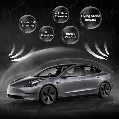Glossy TPU Invisible Full Car Paint Protection Film (PPF) for Tesla Model 3 (2020-2023)
