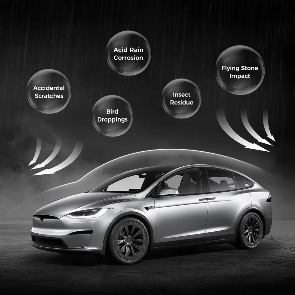 Glossy TPU Invisible Full Car Paint Protection Film (PPF) for Tesla Model X (2022-2024)