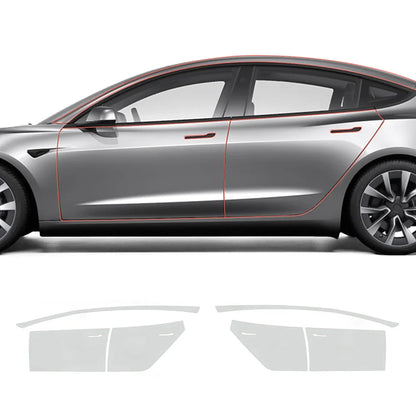 Glossy TPU Invisible Full Car Paint Protection Film (PPF) for Tesla Model 3 Highland 2024+ Set 3 - Door Kit (6 Pcs)
