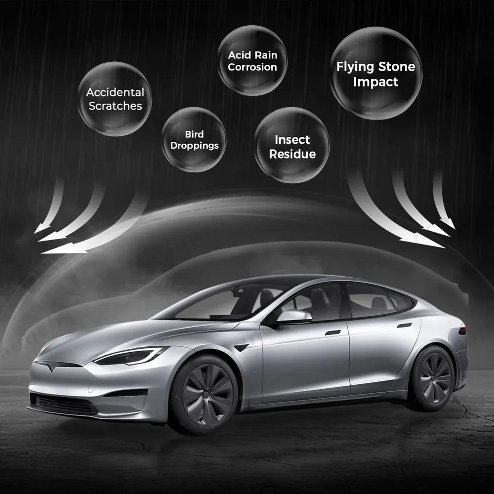 Glossy TPU Invisible Full Car Paint Protection Film (PPF) for Tesla Model S (2021-2024)