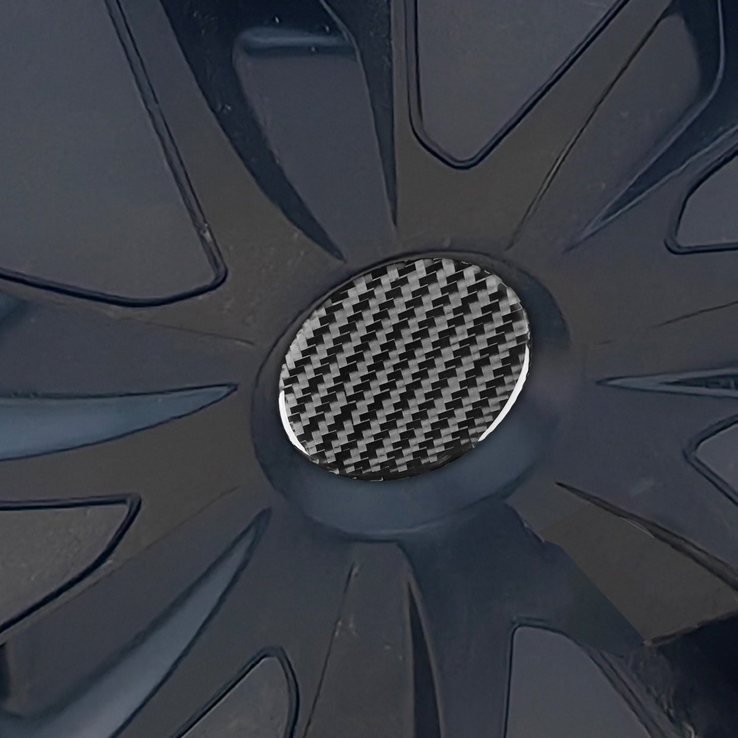 Tesla 2024 model 3 wheel center epoxy carbon fiber Decoration stickers (4 Pcs)