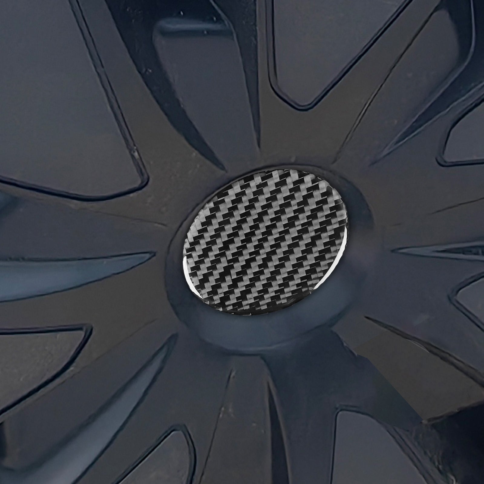 Tesla 2024 model 3 wheel center epoxy carbon fiber Decoration stickers (4 Pcs)