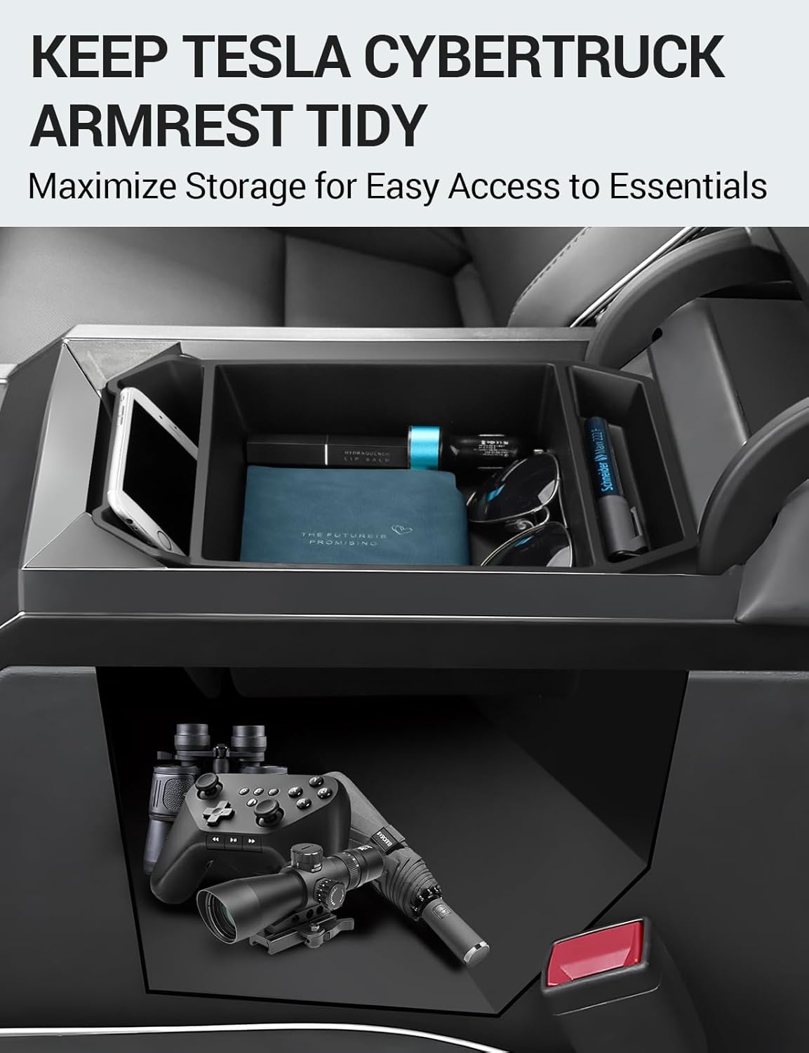 Tesla Cybertruck Center Console Divider Lower Armrest Storage Box