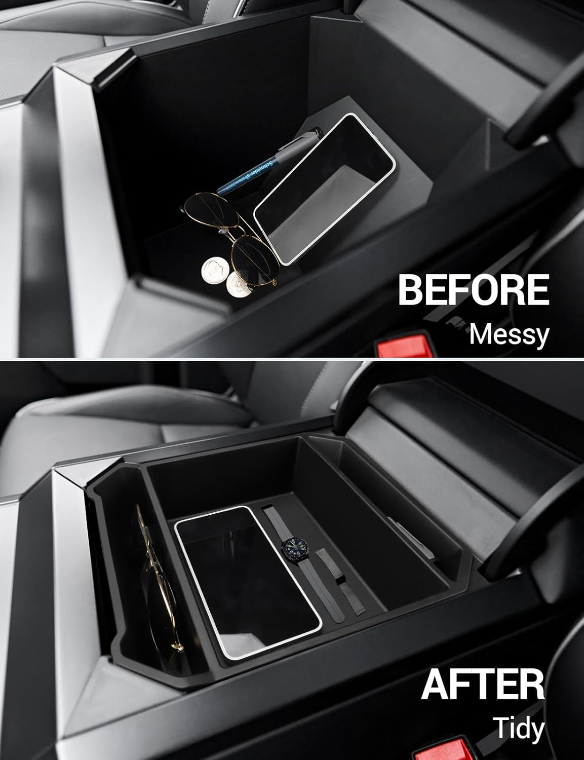 Tesla Cybertruck Center Console Divider Lower Armrest Storage Box