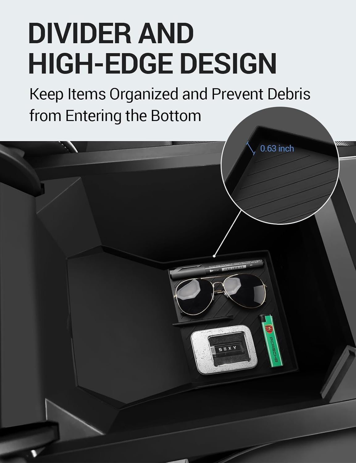Tesla Cybertruck Center Console Divider Lower Armrest Storage Box